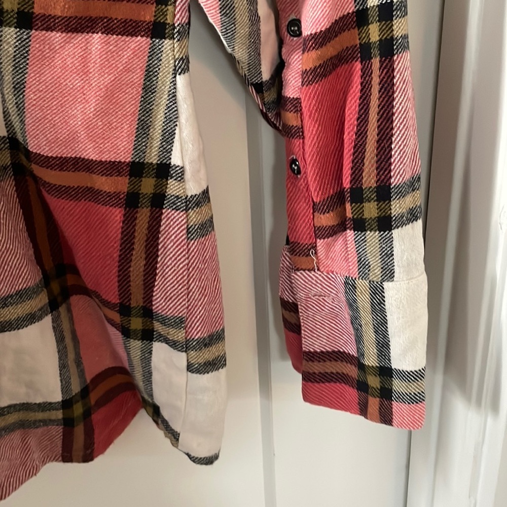 Zara Plaid Pink Long Shirt / Cardigan